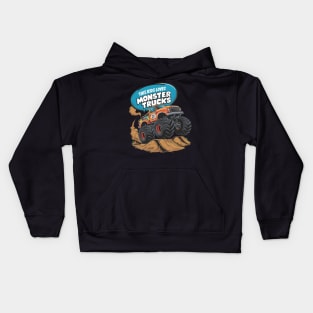 Enthusiastic Kid and Monster Truck Kids Hoodie